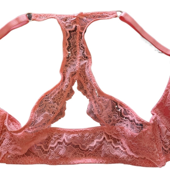 NWT, Victoria's Secret Front Closure Bra Sz 34D Push-up Racer Back Lace - Picture 2 of 5